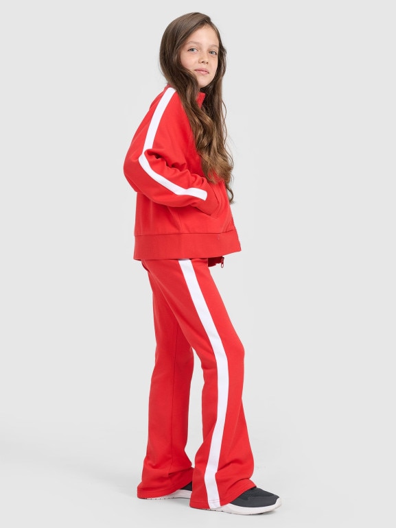 Dziewczęca bluza rozpinana bez kaptura 4F 4FJRAW25TSWSF2430 - czerwona