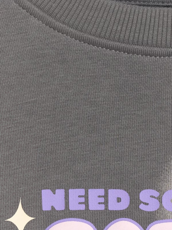 Dziewczęca bluza nierozpinana bez kaptura 4F 4FJRAW25TSWSF2438 - szary