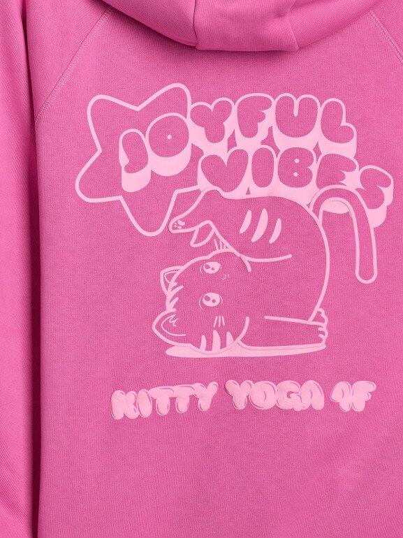 Dziewczęca bluza nierozpinana z kapturem 4F 4FJRAW25TSWSF2439 - różowa