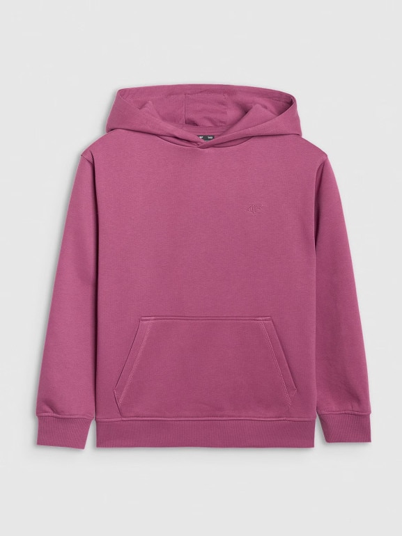 Dziewczęca bluza nierozpinana z kapturem 4F 4FJRAW25TSWSF2467 - fioletowa