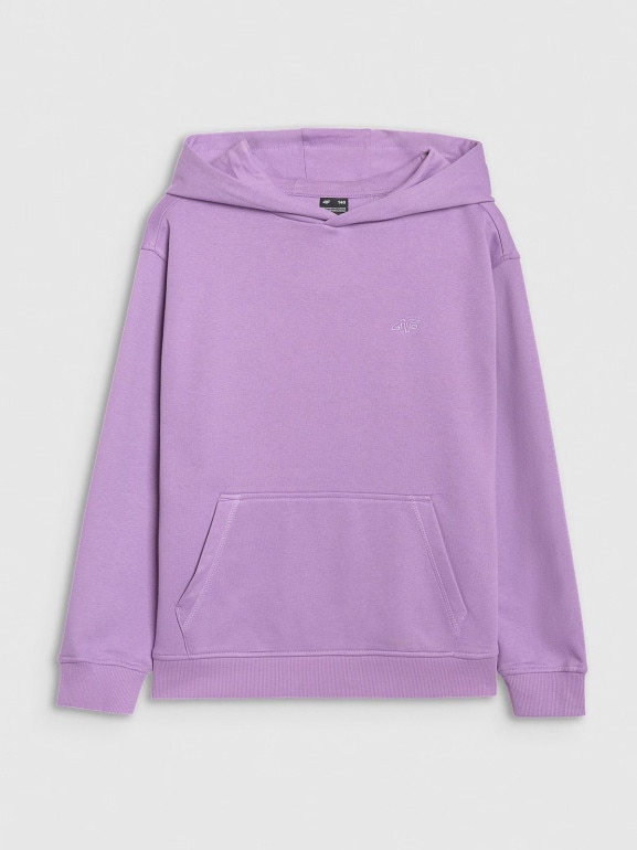 Dziewczęca bluza nierozpinana z kapturem 4F 4FJRAW25TSWSF2467 - fioletowa