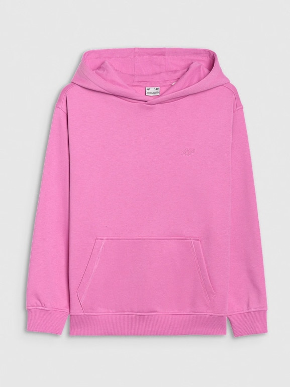 Dziewczęca bluza nierozpinana z kapturem 4F 4FJRAW25TSWSF2467 - różowa