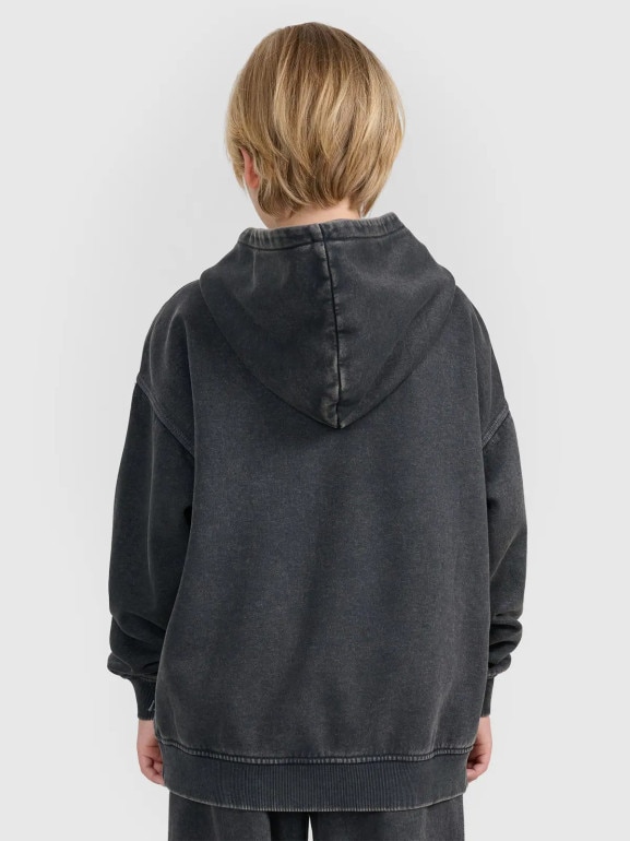 Chłopięca bluza nierozpinana z kapturem 4F 4FJRAW25TSWSM2344 - szara