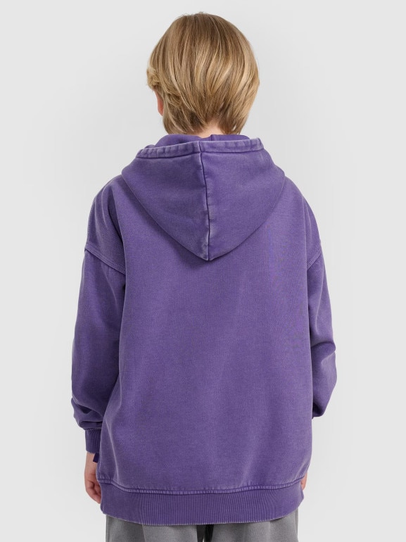 Chłopięca bluza nierozpinana z kapturem 4F 4FJRAW25TSWSM2344 - fioletowa