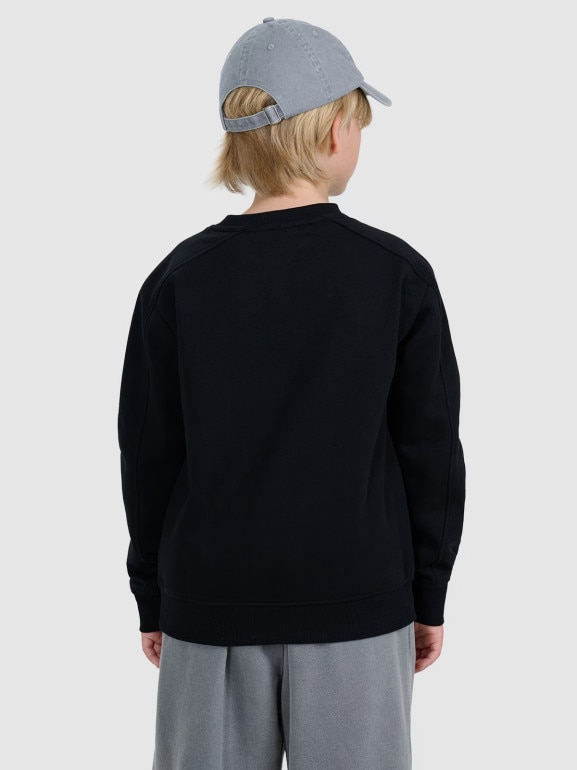 Chłopięca bluza nierozpinana bez kaptura 4F 4FJRAW25TSWSM2413 - czarna