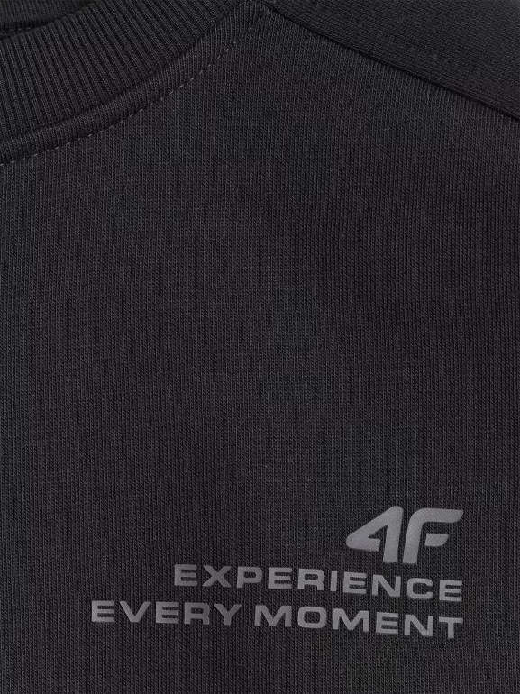 Chłopięca bluza nierozpinana bez kaptura 4F 4FJRAW25TSWSM2413 - czarna
