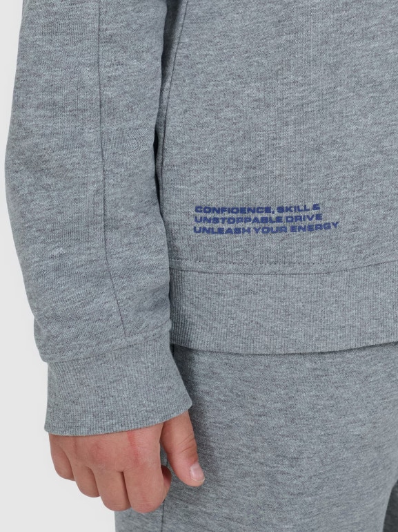Chłopięca bluza nierozpinana bez kaptura 4F 4FJRAW25TSWSM2413 - szara