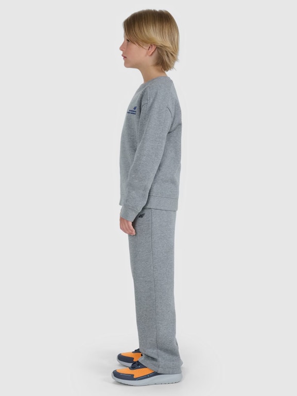 Chłopięca bluza nierozpinana bez kaptura 4F 4FJRAW25TSWSM2413 - szara