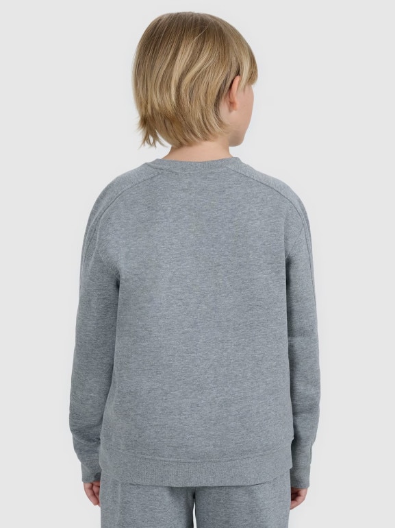 Chłopięca bluza nierozpinana bez kaptura 4F 4FJRAW25TSWSM2413 - szara