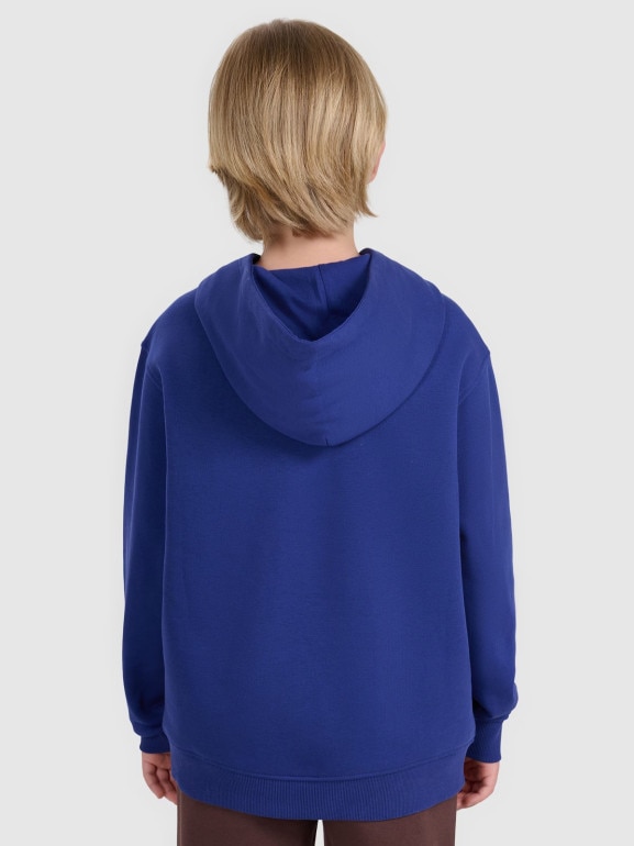 Chłopięca bluza nierozpinana z kapturem 4F 4FJRAW25TSWSM2414 - granatowa