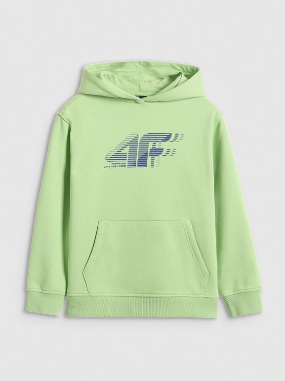 Chłopięca bluza nierozpinana z kapturem 4F 4FJRAW25TSWSM2414 - zielona