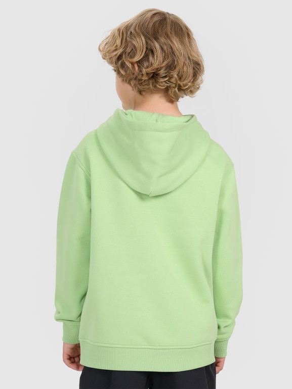 Chłopięca bluza nierozpinana z kapturem 4F 4FJRAW25TSWSM2414 - zielona