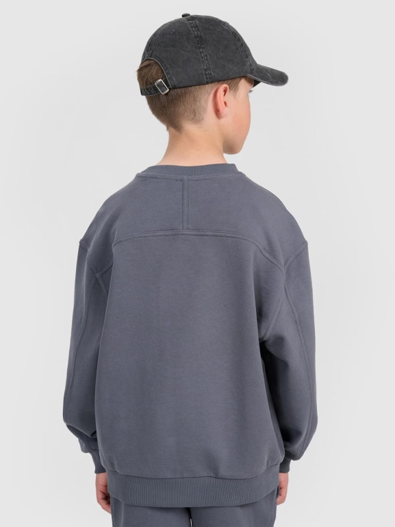 Chłopięca bluza nierozpinana bez kaptura 4F 4FJRAW25TSWSM2448 - szara