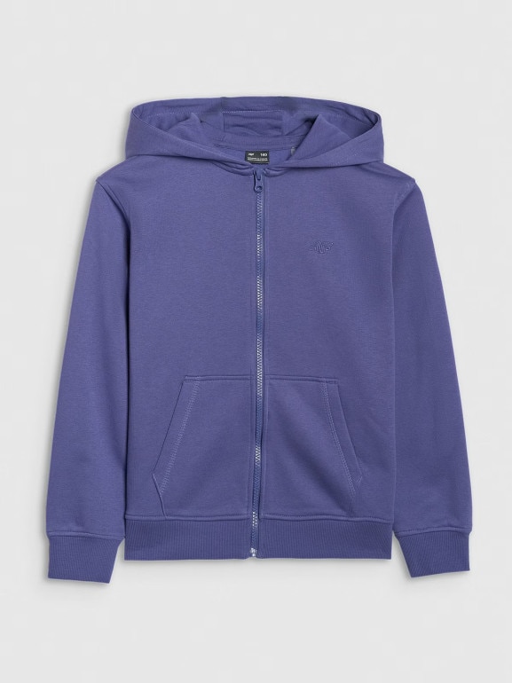 Chłopięca bluza rozpinana z kapturem 4F 4FJRAW25TSWSM2488 - niebieska
