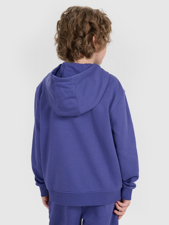 Chłopięca bluza rozpinana z kapturem 4F 4FJRAW25TSWSM2488 - niebieska