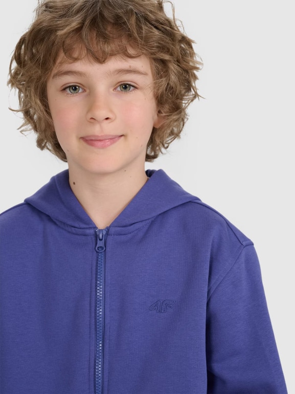 Chłopięca bluza rozpinana z kapturem 4F 4FJRAW25TSWSM2488 - niebieska