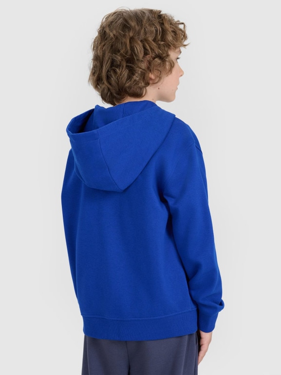 Chłopięca bluza rozpinana z kapturem 4F 4FJRAW25TSWSM2488 - niebieska