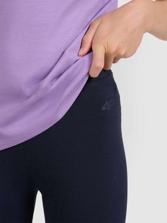 Dziewczęce legginsy dzianinowe 4F 4FJRAW25TTIGF291 - granatowe