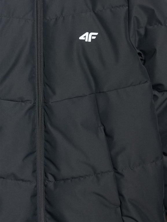 Dziewczęcy płaszcz zimowy 4F 4FJRAW25TTJAF1068 - czarny
