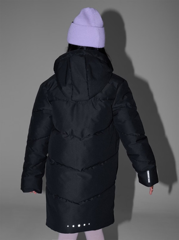 Dziewczęcy płaszcz zimowy 4F 4FJRAW25TTJAF1068 - czarny