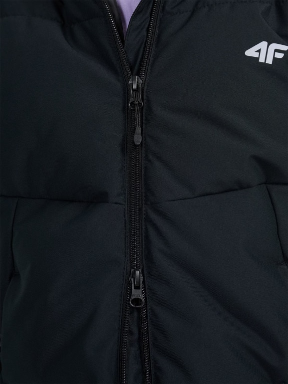 Dziewczęcy płaszcz zimowy 4F 4FJRAW25TTJAF1068 - czarny