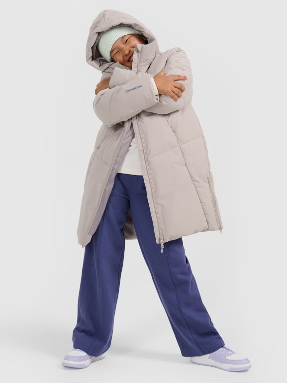 Dziewczęcy płaszcz zimowy 4F 4FJRAW25TTJAF1068 - beżowy