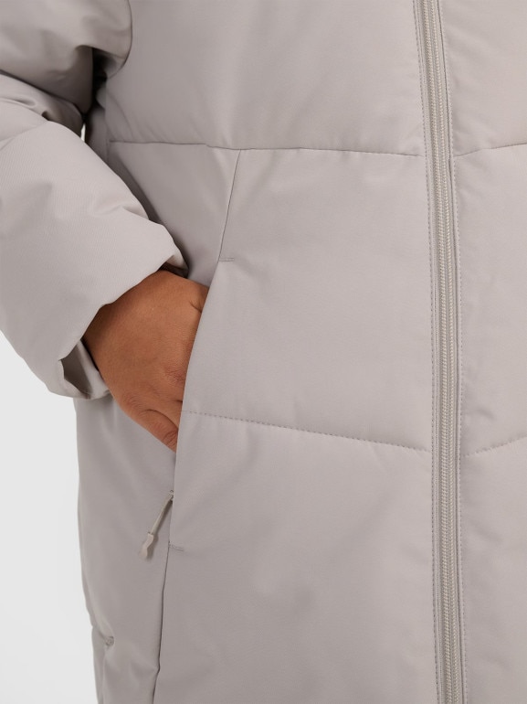 Dziewczęcy płaszcz zimowy 4F 4FJRAW25TTJAF1068 - beżowy