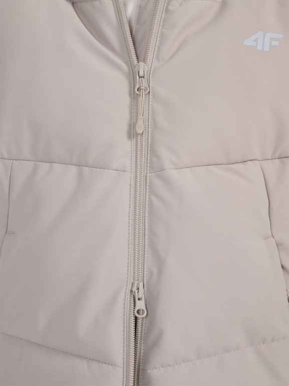 Dziewczęcy płaszcz zimowy 4F 4FJRAW25TTJAF1068 - beżowy