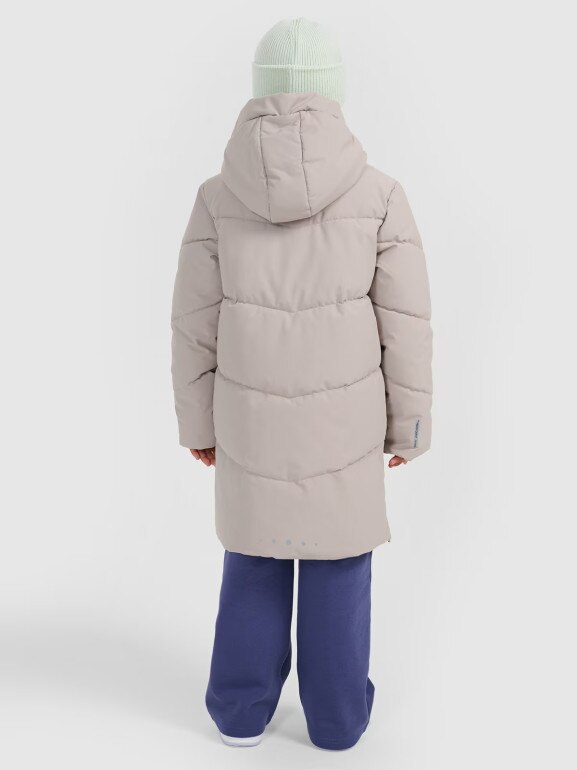 Dziewczęcy płaszcz zimowy 4F 4FJRAW25TTJAF1068 - beżowy