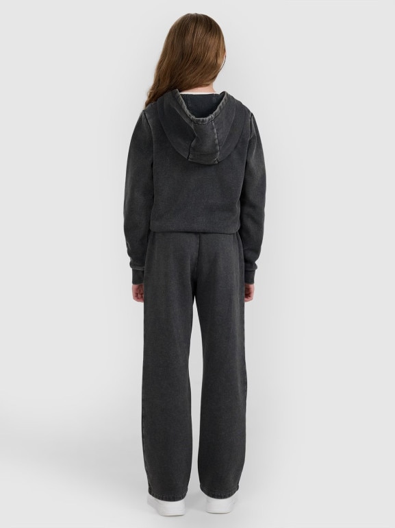 Dziewczęce spodnie dresowe 4F 4FJRAW25TTROF1472 - szare