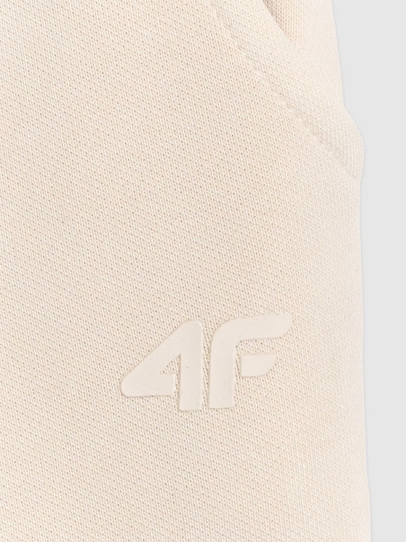 Dziewczęce spodnie dresowe joggery 4F 4FJRAW25TTROF1473 - białe