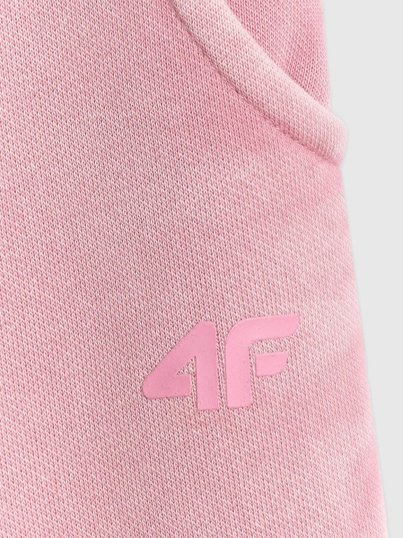 Dziewczęce spodnie dresowe joggery 4F 4FJRAW25TTROF1473 - różowe