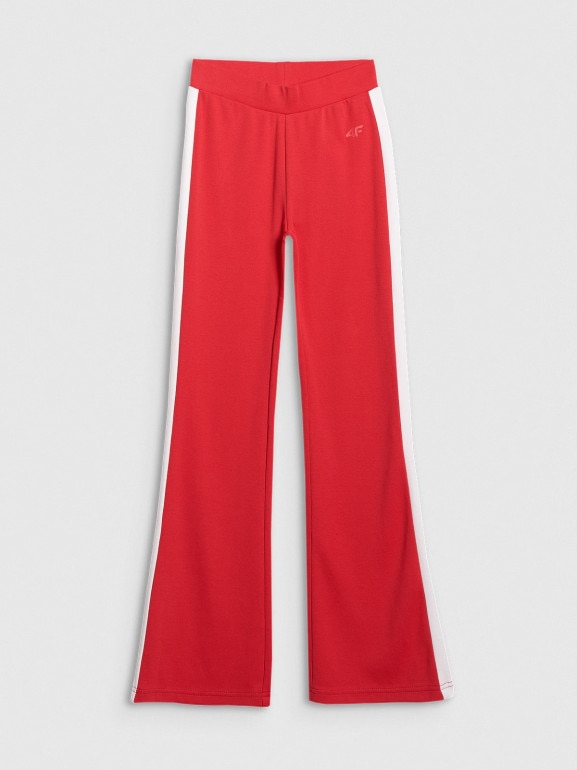 Dziewczęce spodnie dresowe 4F 4FJRAW25TTROF1599 - czerwone