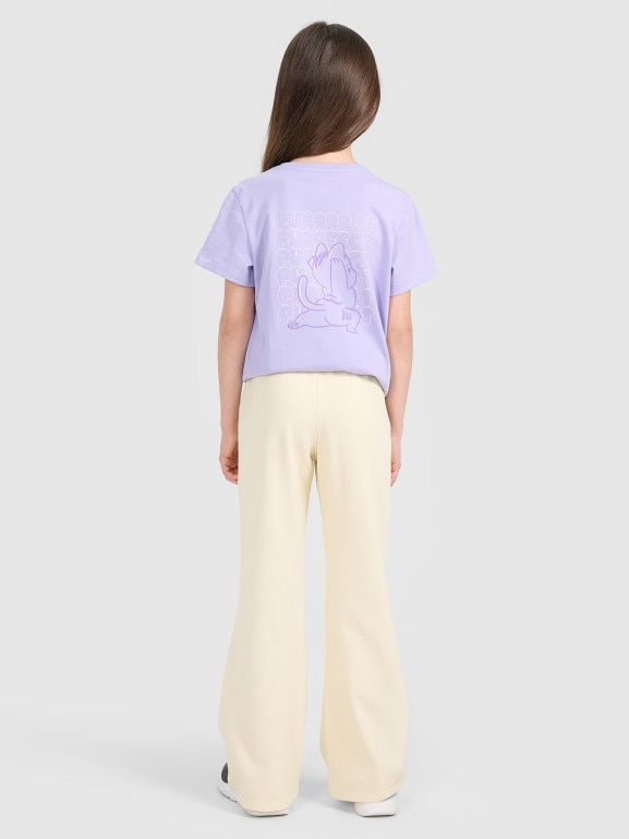 Dziewczęce spodnie dresowe 4F 4FJRAW25TTROF1600 - beżowe