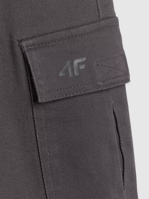 Chłopięce spodnie cargo 4F 4FJRAW25TTROM1527 - szare