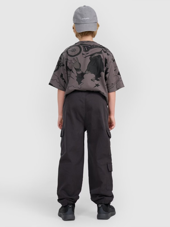 Chłopięce spodnie cargo 4F 4FJRAW25TTROM1527 - szare