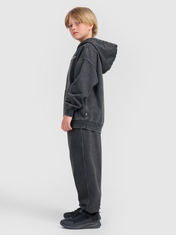 Chłopięce spodnie dresowe joggery 4F 4FJRAW25TTROM1528 - szare
