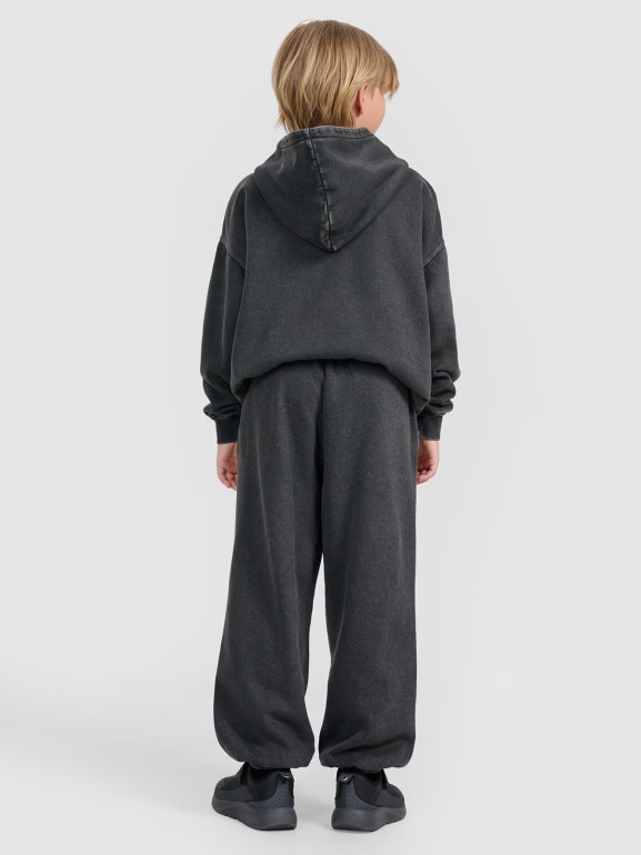 Chłopięce spodnie dresowe joggery 4F 4FJRAW25TTROM1528 - szare