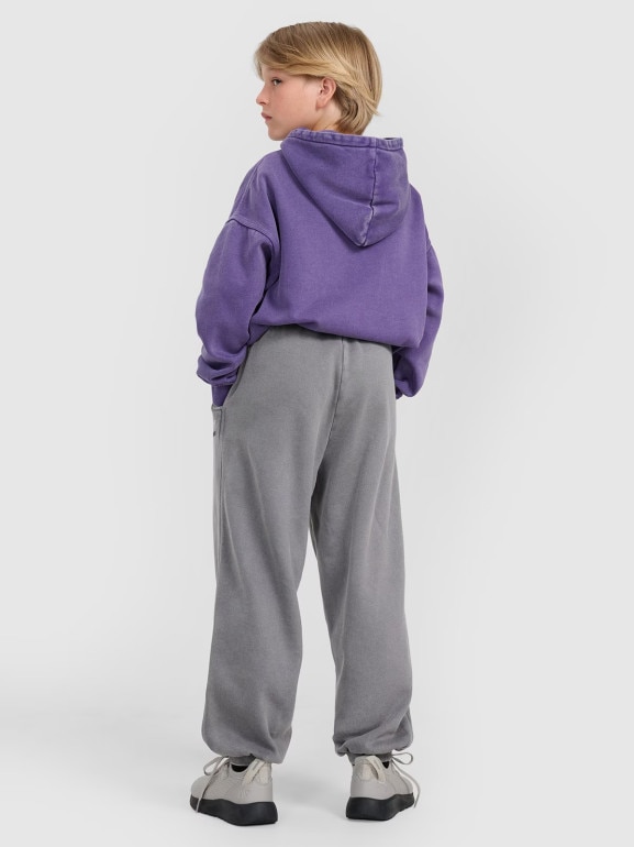 Chłopięce spodnie dresowe joggery 4F 4FJRAW25TTROM1528 - szare