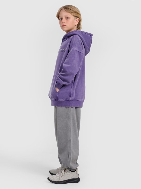 Chłopięce spodnie dresowe joggery 4F 4FJRAW25TTROM1528 - szare