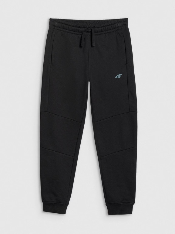 Chłopięce spodnie dresowe joggery 4F 4FJRAW25TTROM1578 - czarne