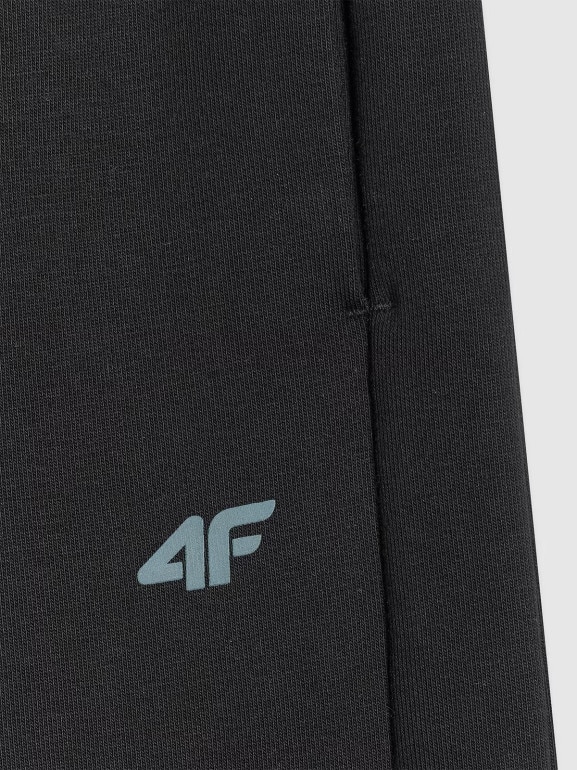 Chłopięce spodnie dresowe joggery 4F 4FJRAW25TTROM1578 - czarne