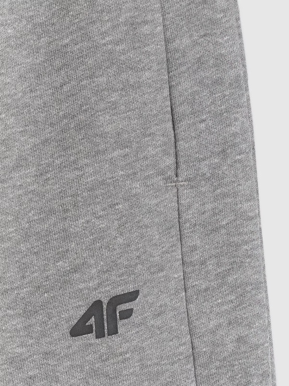 Chłopięce spodnie dresowe joggery 4F 4FJRAW25TTROM1578 - szare