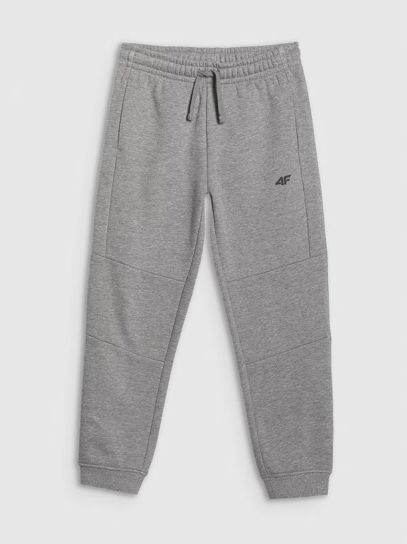Chłopięce spodnie dresowe joggery 4F 4FJRAW25TTROM1578 - szare