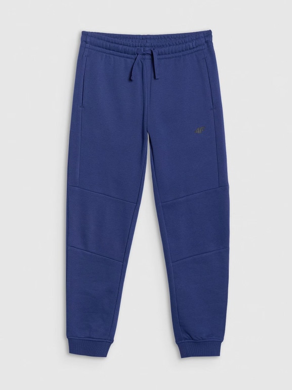 Chłopięce spodnie dresowe joggery 4F 4FJRAW25TTROM1578 - granatowe