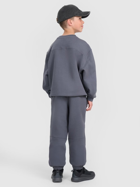 Chłopięce spodnie dresowe joggery 4F 4FJRAW25TTROM1605 - szare