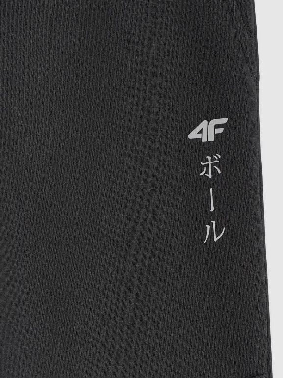 Chłopięce spodnie dresowe joggery 4F 4FJRAW25TTROM1663 - czarne