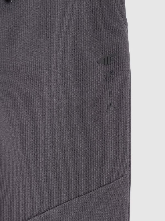 Chłopięce spodnie dresowe joggery 4F 4FJRAW25TTROM1663 - szare