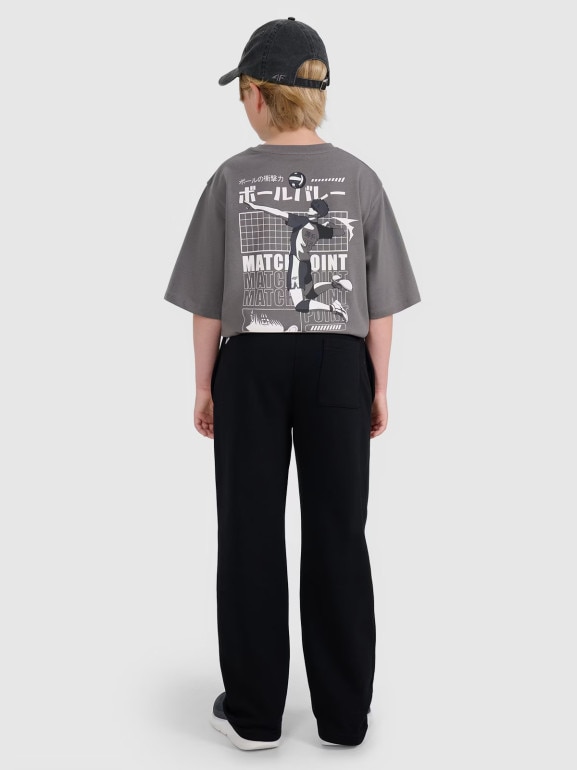 Chłopięce spodnie dresowe 4F 4FJRAW25TTROM1670 - czarne