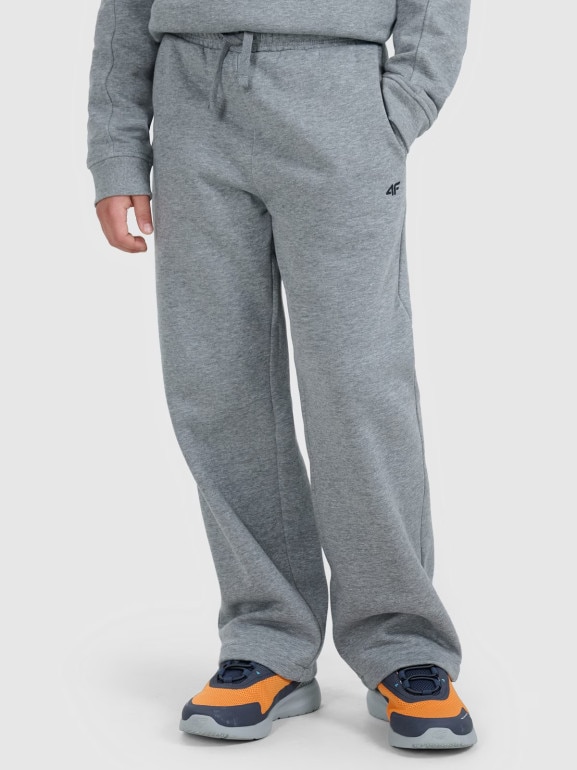 Chłopięce spodnie dresowe 4F 4FJRAW25TTROM1670 - szare
